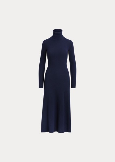 Vestidos Polo Ralph Lauren Mujer Azul Marino - Cashmere Turtleneck - FEGYX6480